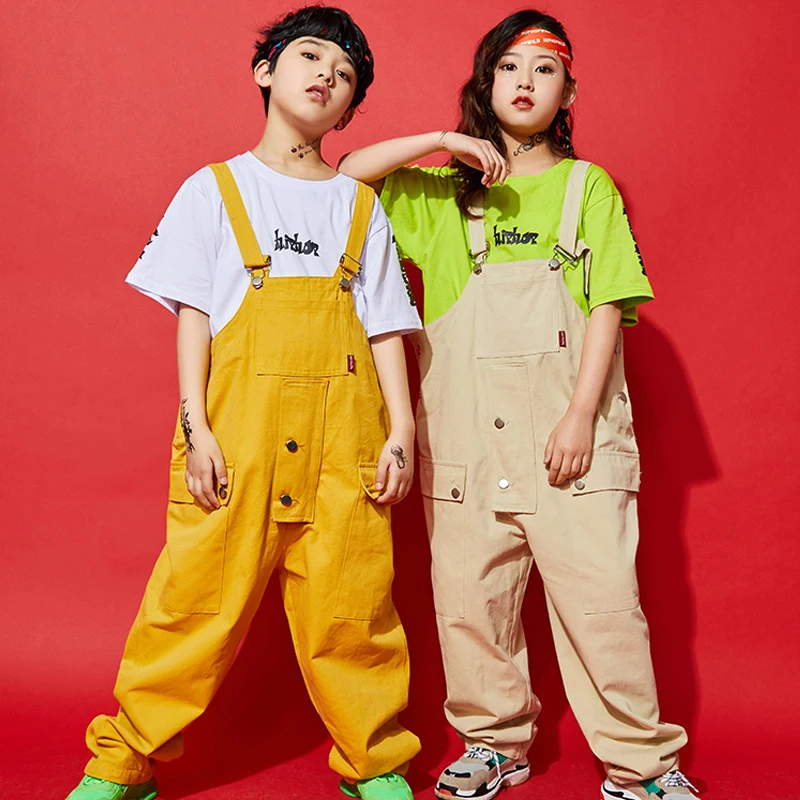 Одежда для танцев в стиле хип хоп топы уличных девочек комбинезоны костюм детей