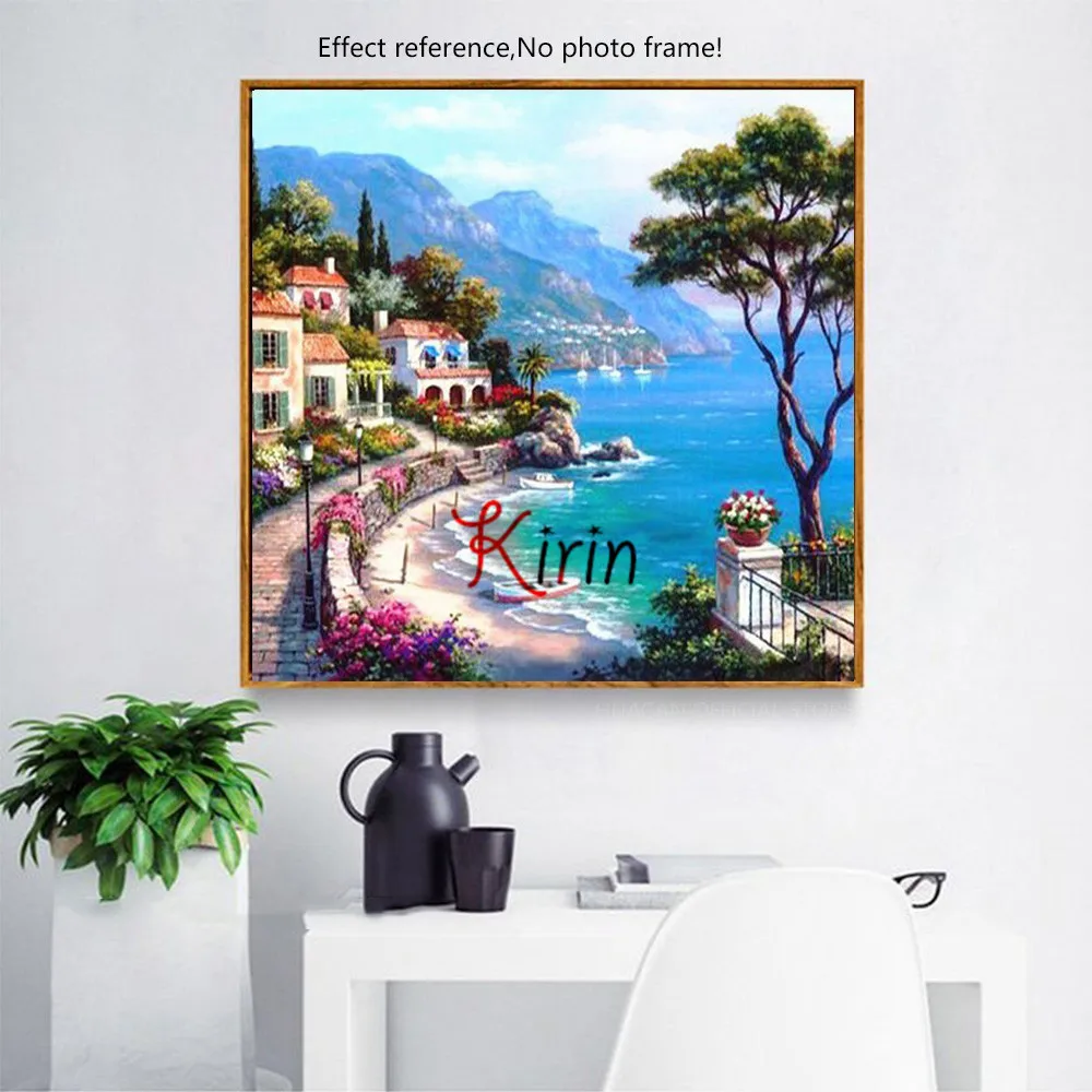 Алмазная 5D Вышивка сделай сам рисование квадратными и круглыми стразами пейзаж