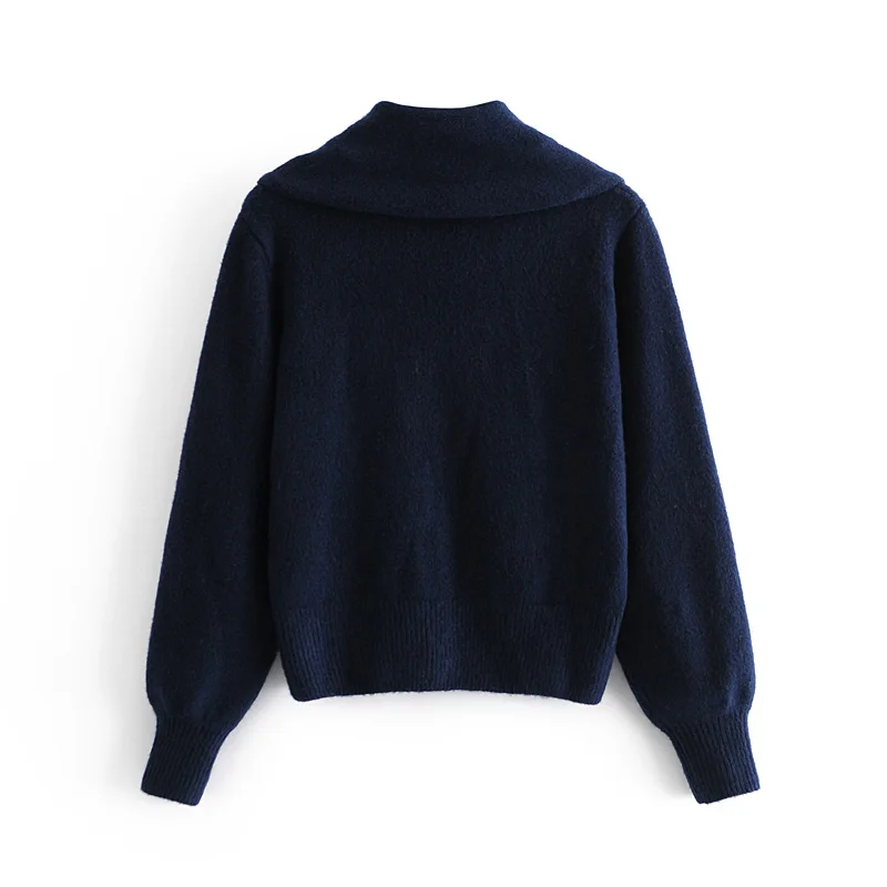 

2020 Winter Knit Knot Top Comfortable Sweater Long Sleeve Lapel Open Pullover Casual Loose Top