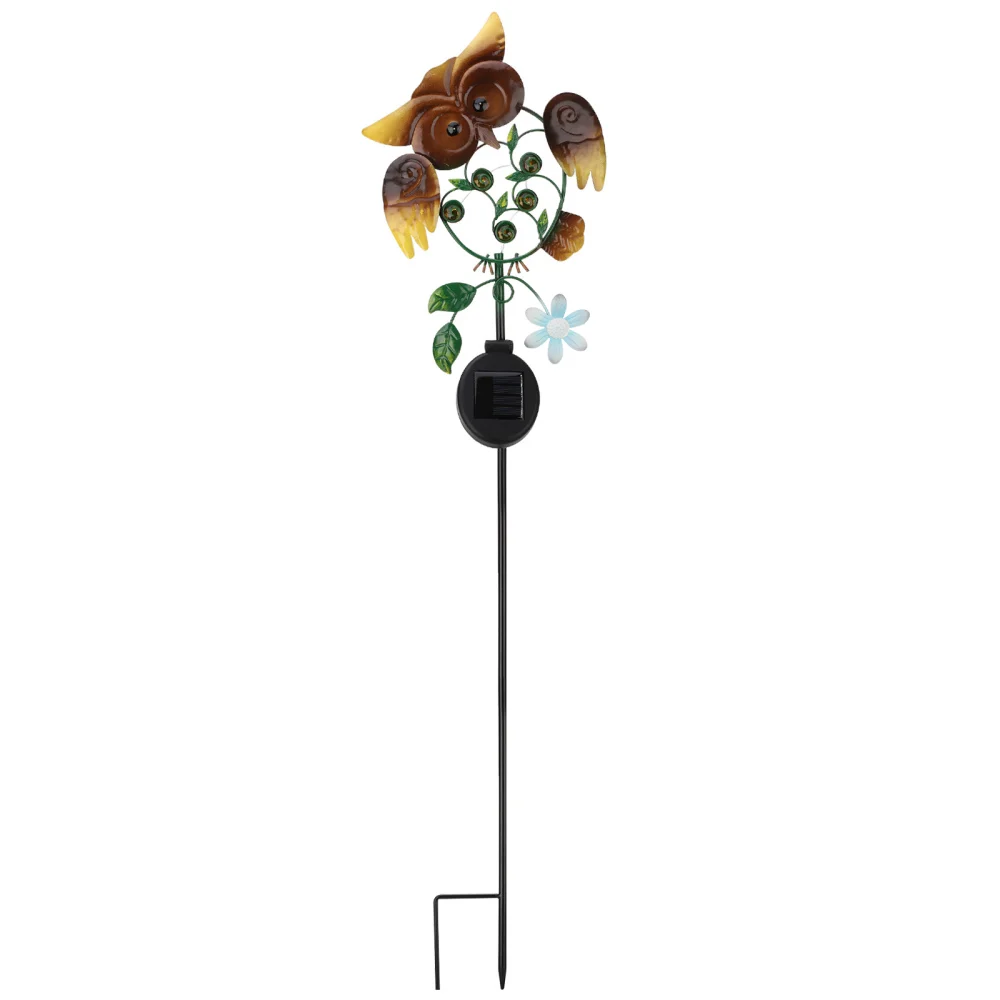

Solar Outdoor Light Garden Lights Metal Waterproof Wrought Iron Owl Yard Decor Lamp