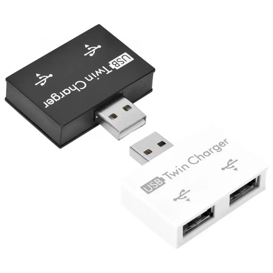 Концентратор USB2.0 Мужской до 2 Порты и разъёмы USB Twin Зарядное устройство сплиттер