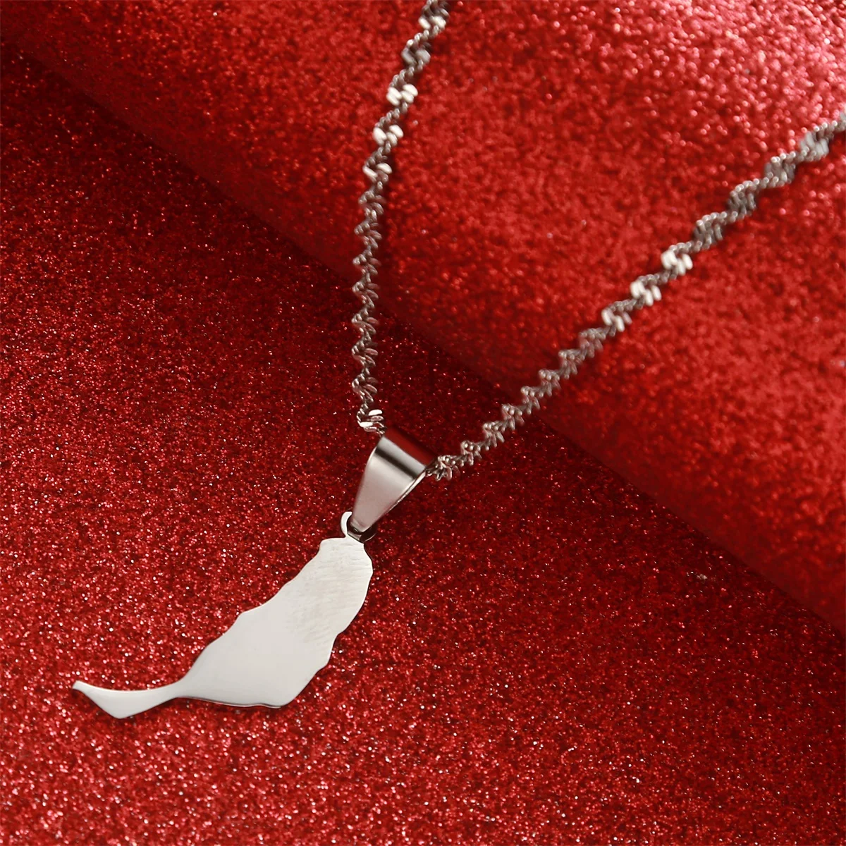 Ожерелье унисекс из нержавеющей стали с подвесками в виде карты острова