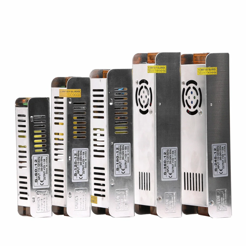 AC 110 V-220 V к DC 12V Трансформаторы освещения 1A 5A 10A 20A 30A светодиодные фонари драйвер