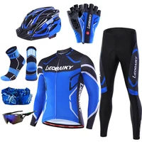 high quality pro bicycle jersey long sleeves set men bike clothing mtb cycle wear 3d padded breathable sportswear complete kits