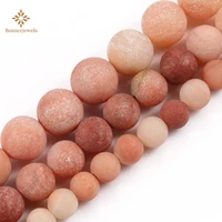 wholesale natural stone dull polished pink aventurine %e2%80%8bspacer beads for diy jewelry making 4681012mm bracelet 15