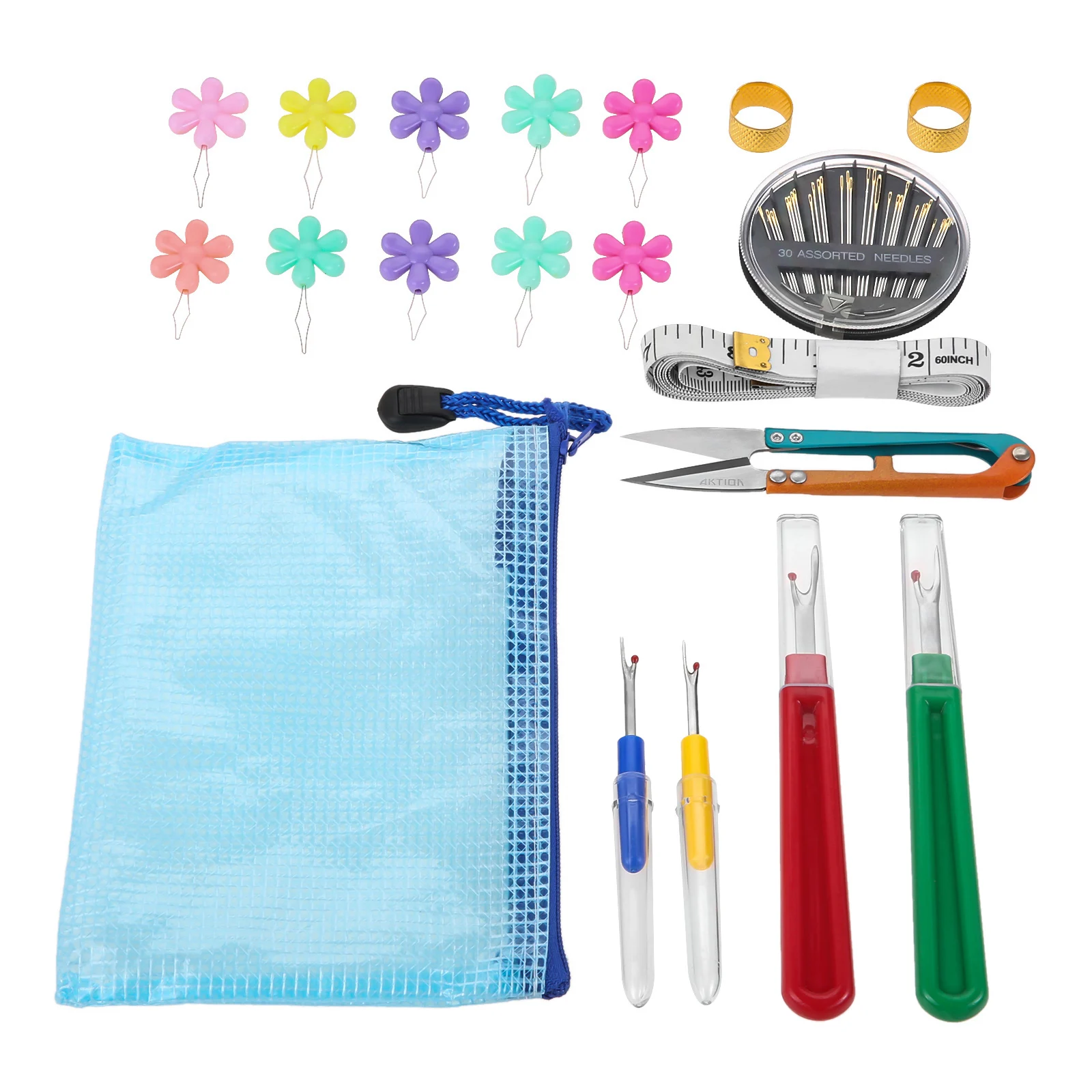 

49pcs/set Sewing Tools Kit scissor soft ruler automatic needle threader Sewing Thimble for home tailor store sewing supplies