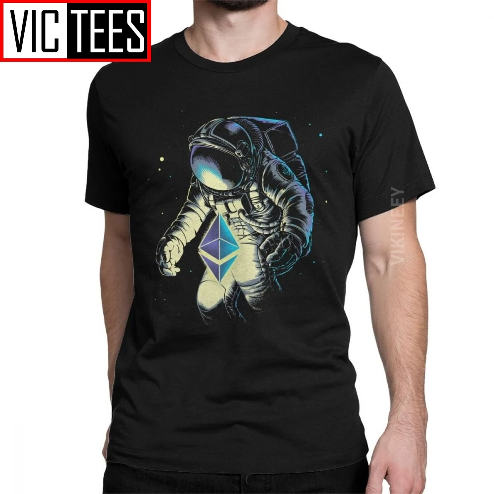 

Мужская футболка с принтом космического эфириума, звезды, галактика, научный костюм, Космический человек, астронавт, 100 хлопок, оверсайз