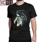 Мужская футболка с принтом космического эфириума, звезды, галактика, научный костюм, Космический человек, астронавт, 100 хлопок, оверсайз