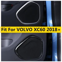 yimaautotrims stainless steel interior fit for volvo xc60 2018 2021 door stereo speaker sound audio loudspeaker cover trim