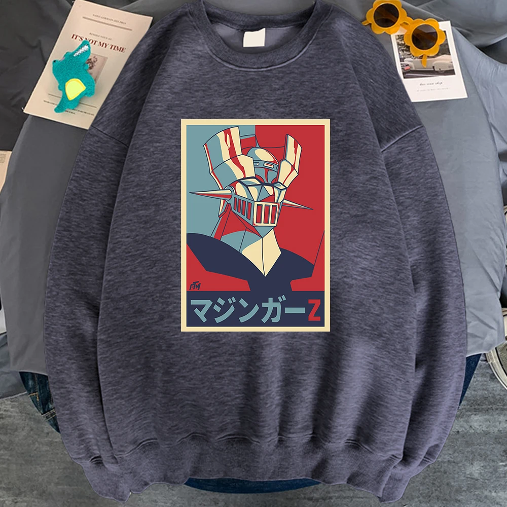 

Толстовка Mazinger Z мужская с аниме-принтом, свободная кофта с карманами, флисовая Повседневная Толстовка, одежда в стиле хип-хоп, Харадзюку, на ...