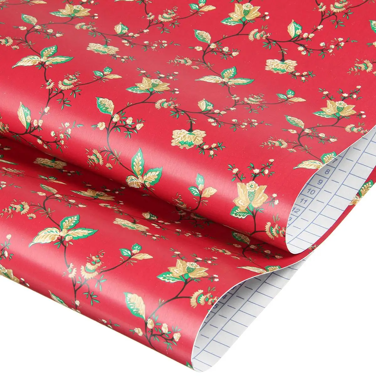 

10x0.45M Exquisite Print Wallpaper PVC Waterproof Flower Wall Tile Sticker Kitchen Bathroom Living Room Decoration