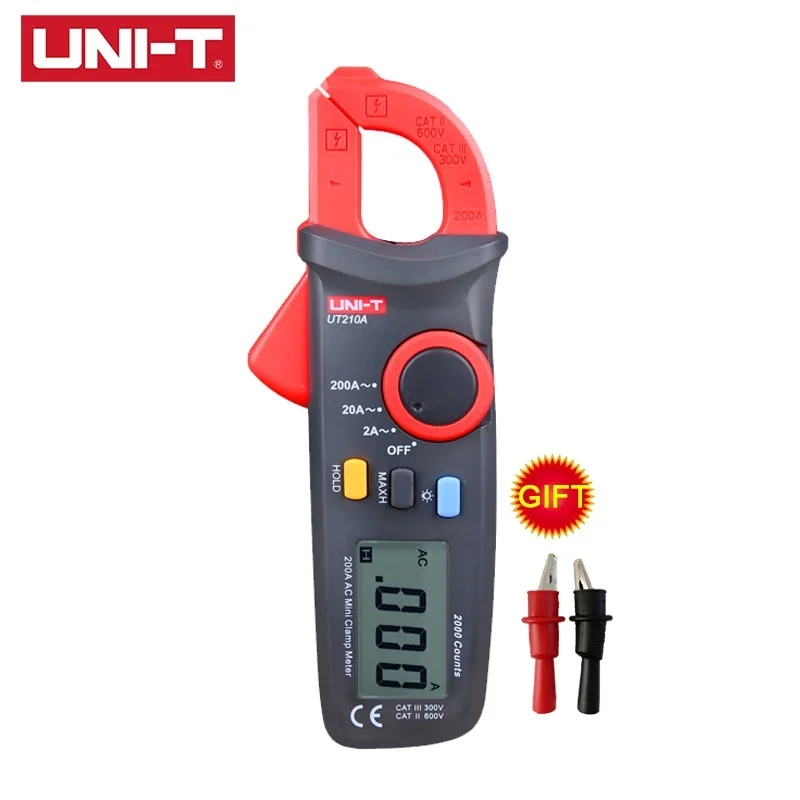 UT210A UNI-T UT210E UT210D UT210C UT210B UT210A Мини цифровой клещи True RMS Авто Диапазон AC DC Бесконтактный мультиметр тестер - Цвет: UT210A