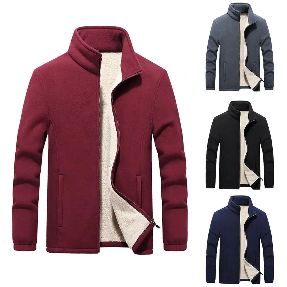 

Куртка мужская двухсторонняя плюшевая, повседневная утепленная, с воротником-стойкой, на осень-зиму