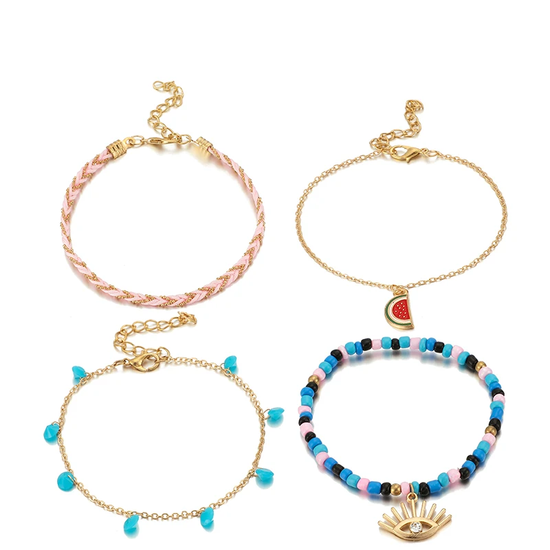 Docona с украшением в виде кристаллов принтом арбуза глаз Многослойные анклет