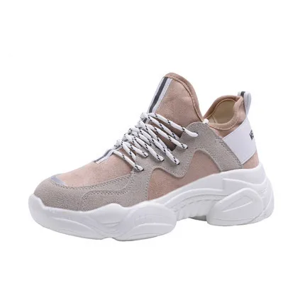 Новая повседневная обувь женские кроссовки для папы Женская дышащая замшевая на