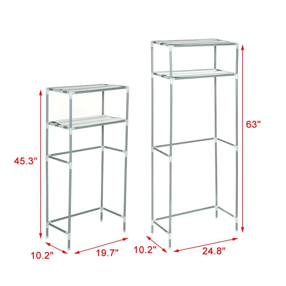 

2 Tier Bathroom Storage Racks Toilet Storage Rack Washing Machine Storage Rack Bathroom Shelf Organizer Space Saver Shelving