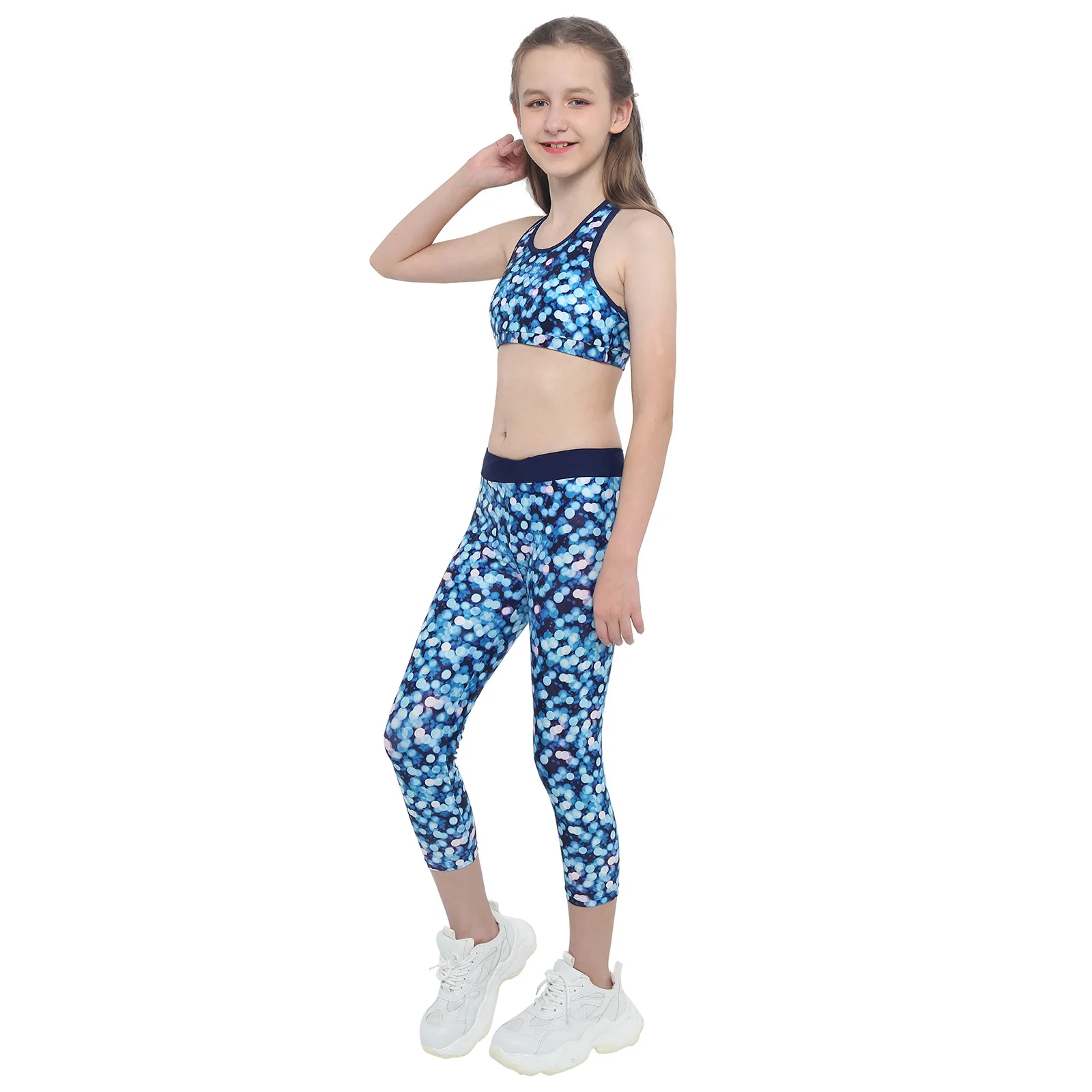 Детские танцевальные костюмы для девочек тренировочные тренажерного зала и йоги