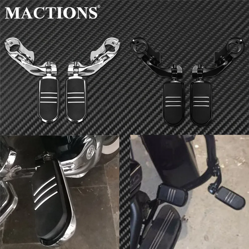 

Motorcycle 32mm 1-1/4" Footpegs Highway Crash Bar Pegs Short Clamps Engine Guard Mount For Harley Dyna Softail Touring Road King