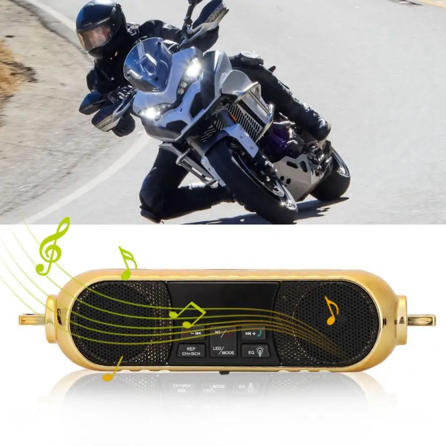 Усилитель звука для мотоцикла Bluetooth стерео акустическая система MP3 светодиодный
