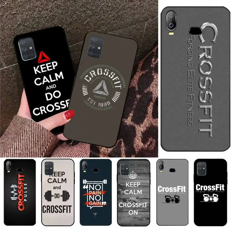 CUTEWANAN keep calm and crossfit на черном ТПУ мягкий резиновый чехол для телефона Samsung A10 A20 A30 A40