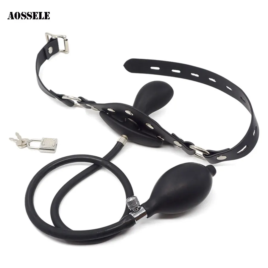 Надувной силиконовый кляп для рта БДСМ Набор бондажа рабства оральная фиксация SM