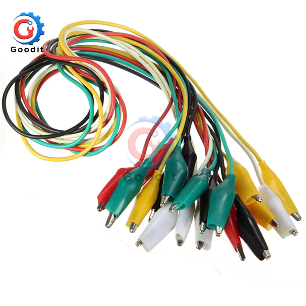 10 шт. Средний крокодил кабель с двойным концом зажимы типа провода Тесты провод