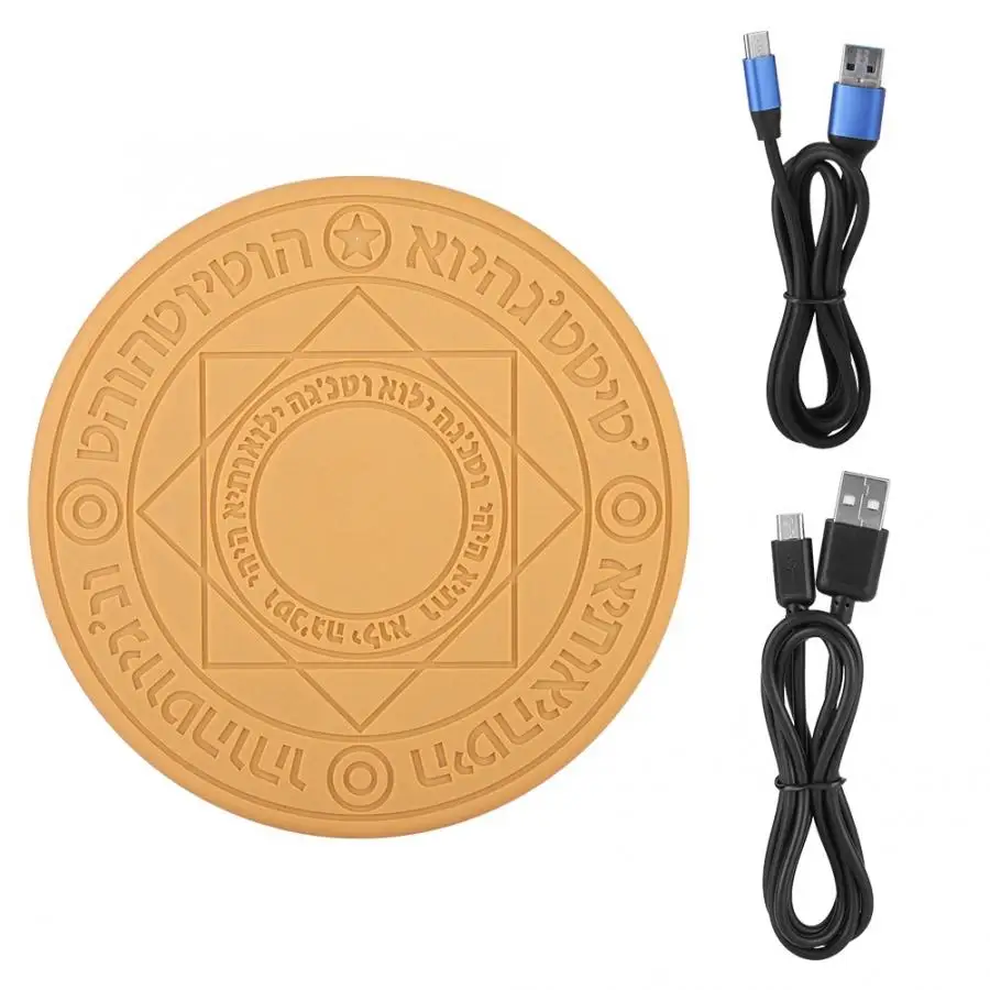 Magic circle Беспроводное зарядное устройство универсальное Qi Беспроводное быстрое зарядное устройство type C Micro USB для iPhone samsung Xiaomi huawei LG - Цвет: Белый