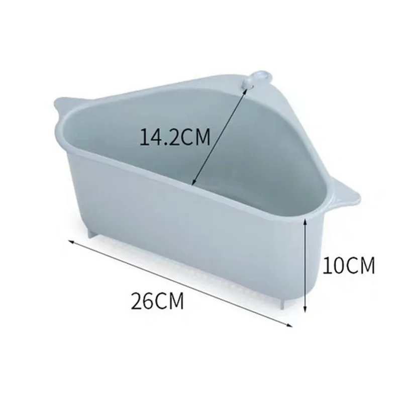 

1PC Kitchen Triangular Sink Strainer Drain Vegetable Fruite Drainer Basket Suction Cup Sponge Storage Rack Filter Shelf Holder