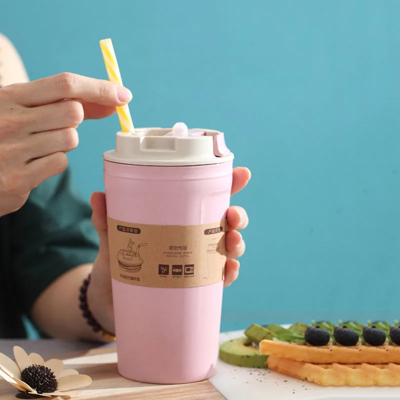 Портативные кофейные чашки из бамбукового волокна 420 мл экологически чистые