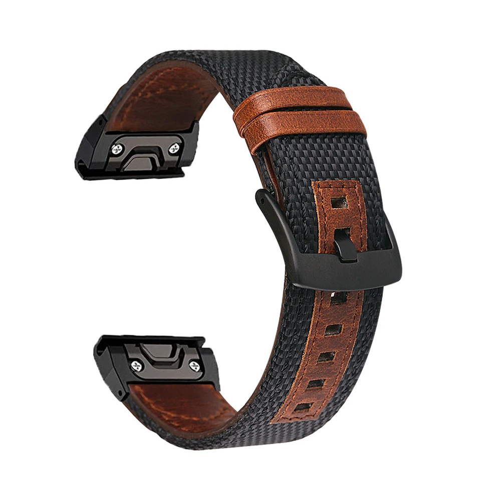 Кожаный ремешок для наручных часов Garmin Fenix 5 6 5X 6X быстросъемный 3 3HR Plus Pro Forerunner 935 945