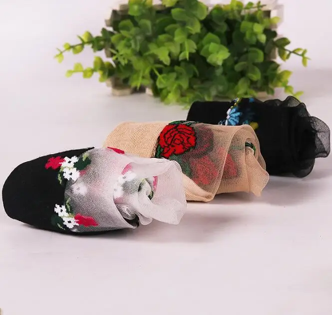 Носки женские кружевные ультратонкие прозрачные короткие 10 комплектов|Носки| |