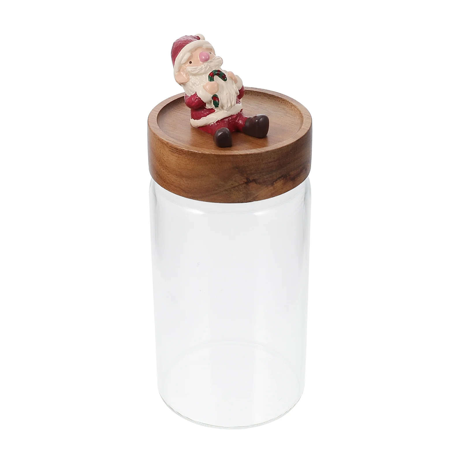 

1pc Christmas Candy Jar Transparent Food Storage Container Cereals Canister (Santa Claus)