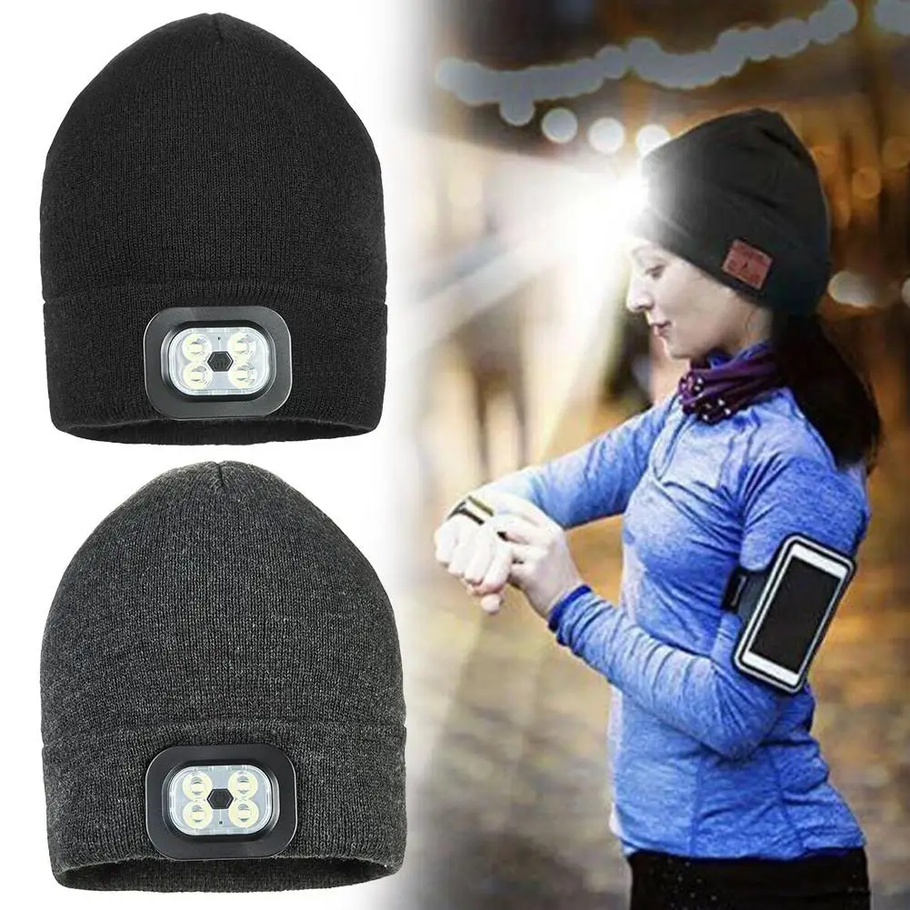 GloryStar теплая шапка вязаная беспроводная гарнитура с Bluetooth 40 м светодиодный