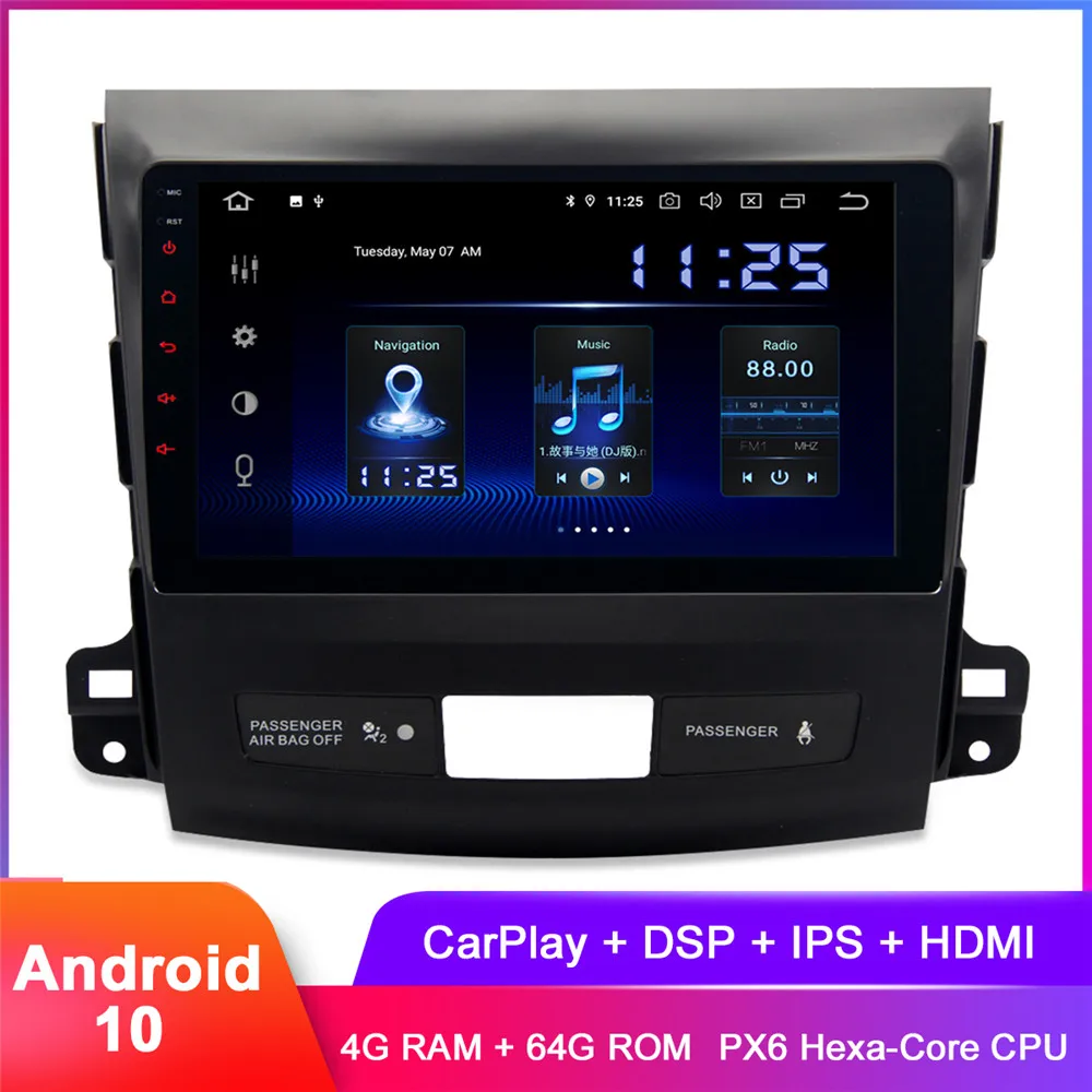 

Автомобильный стерео GPS-навигатор Dasaita, 9 дюймов, IPS, Android 10, для Outlander 2007, 2008, 2009, 2010, 2011 в тире, 2 Din, автомобильное радио, FM, Wi-Fi, DSP, аудио, видео