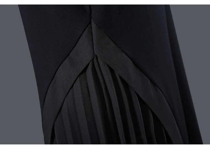 

[EAM] Women Black Irregular Spliced Pleated Dress New Round Neck Short Sleeve Loose Fit Fashion Tide Spring Summer 2021 1DD9166