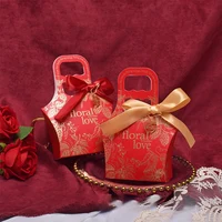 New Gift Box Portable Wedding Candy Bag Birthday Baby Welcome Party Christmas Gift Box Chocolate Cosmetic Packaging With Ribbon