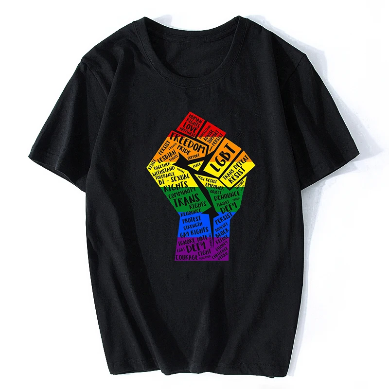 Футболка для геев Радуга гордости LGBT power блузка из хипстера с короткими рукавами