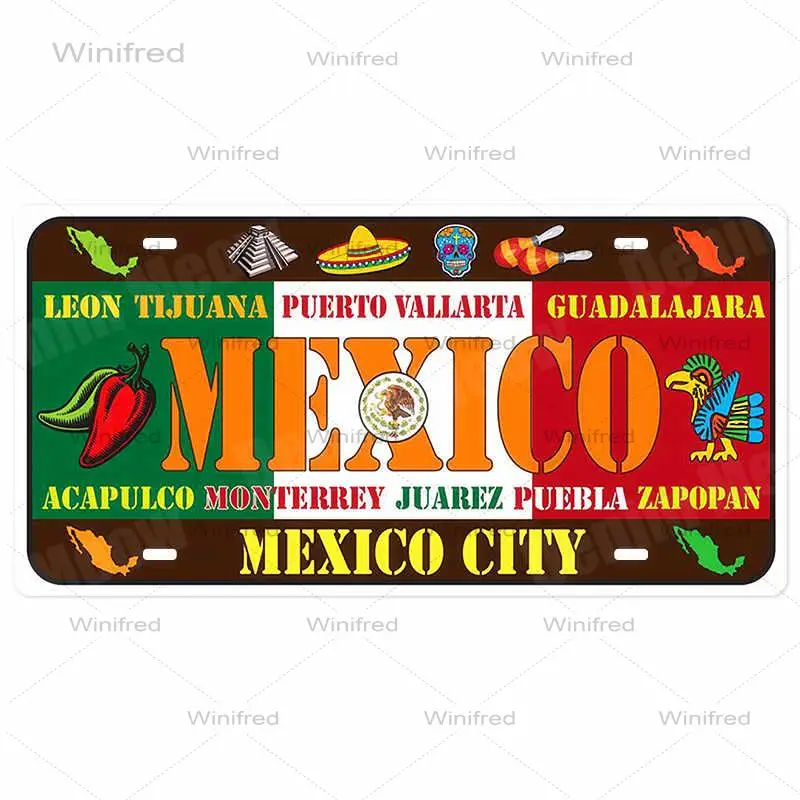 

USA England Russia Netherlands License Metal Plate Car Motorcycle Metal Sign Bar Cafe Home Decor France Spain Poland Wall Poster