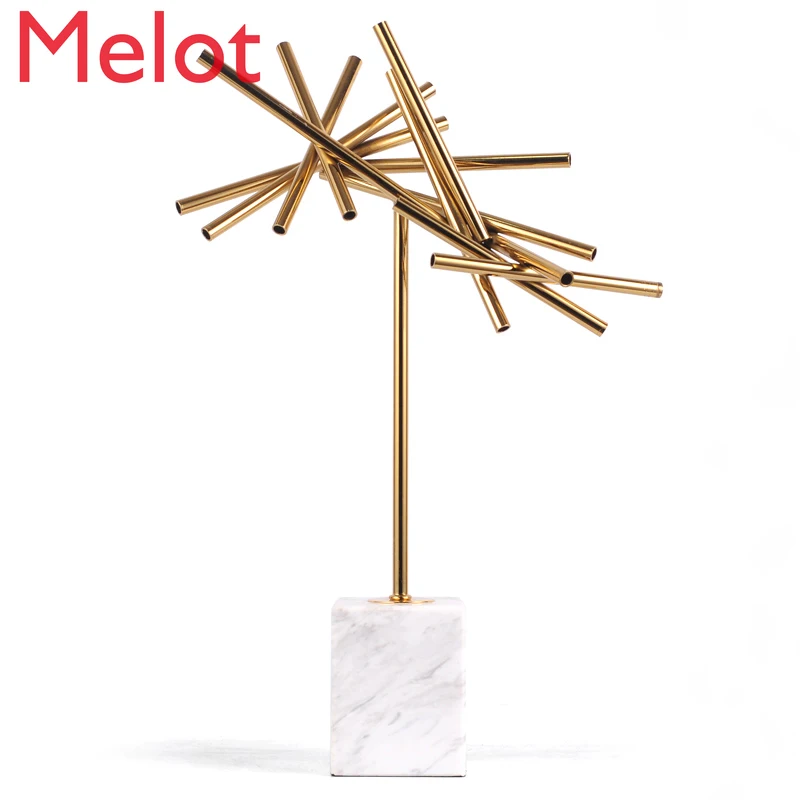 

Stainless Steel Sculptured Ornaments Model Room Soft Decoration Modern American and European Style Living Room Study TV Durable