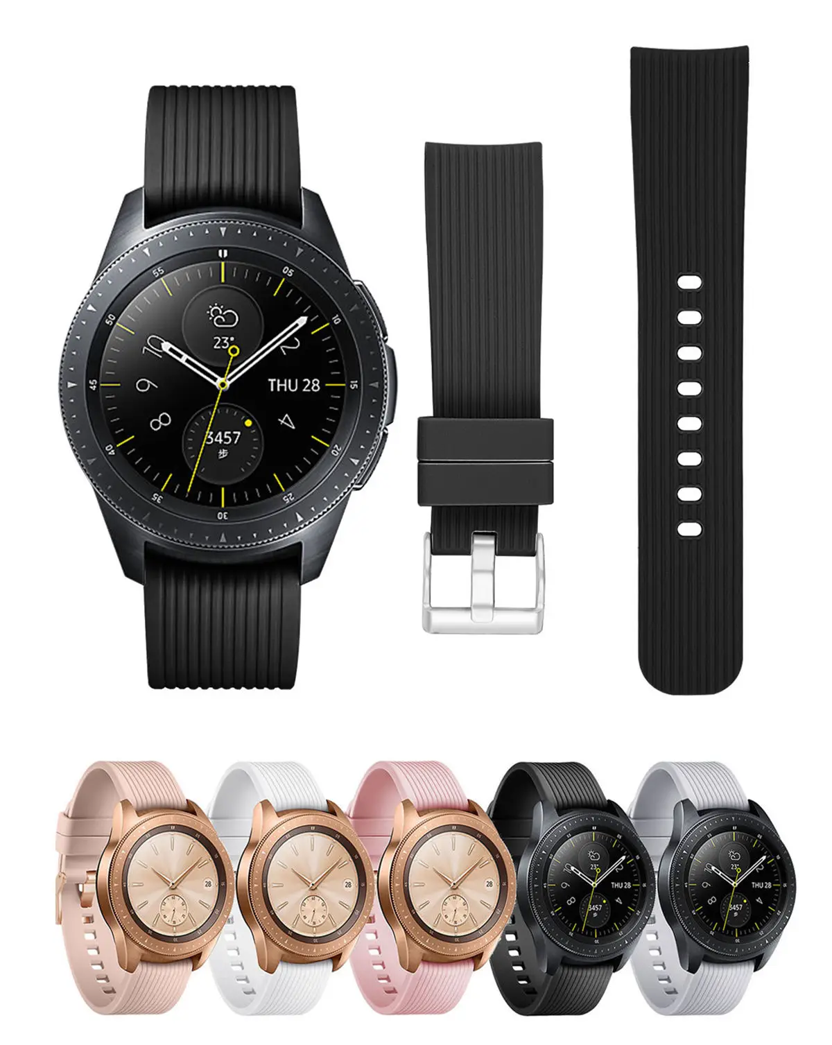 20 мм ремешок для часов samsung Galaxy watch 42 мм/Активный 2 Браслет Силиконовый ремешок для часов huawei GT 2 42 мм/Amazfit bip