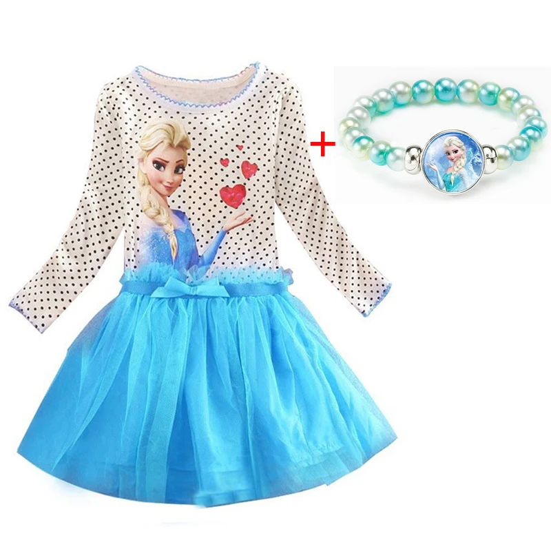 dress set M Летнее платье для маленьких девочек от 3 до 8 лет vestidos/платье принцессы Анны и Эльзы одежда для детей, праздничный костюм на день рождения - Цвет: dress set M