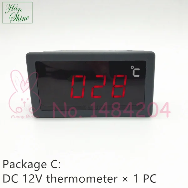 Цифровой термометр-50~ 500C DC24V/12 V/5 V источник питания с датчиком Pt100 красный светодиодный индикатор температуры Pt100 - Цвет: C 12V
