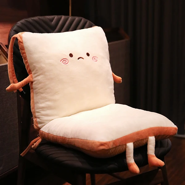 

Cute Chair Cushion Bread Pattern Cartoon Comfortable Soft Square