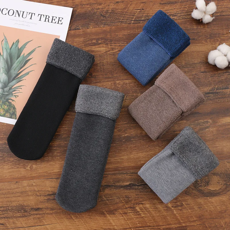 Зимние утолщенные Носки без пятки теплые однотонные носки унисекс из хлопка и