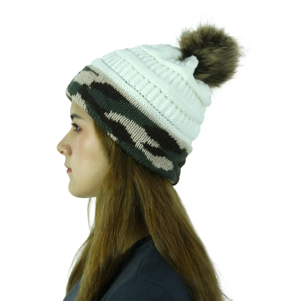 Женская шапка с помпоном HanXi зимняя вязаная для женщин вязаные крючком шапочки