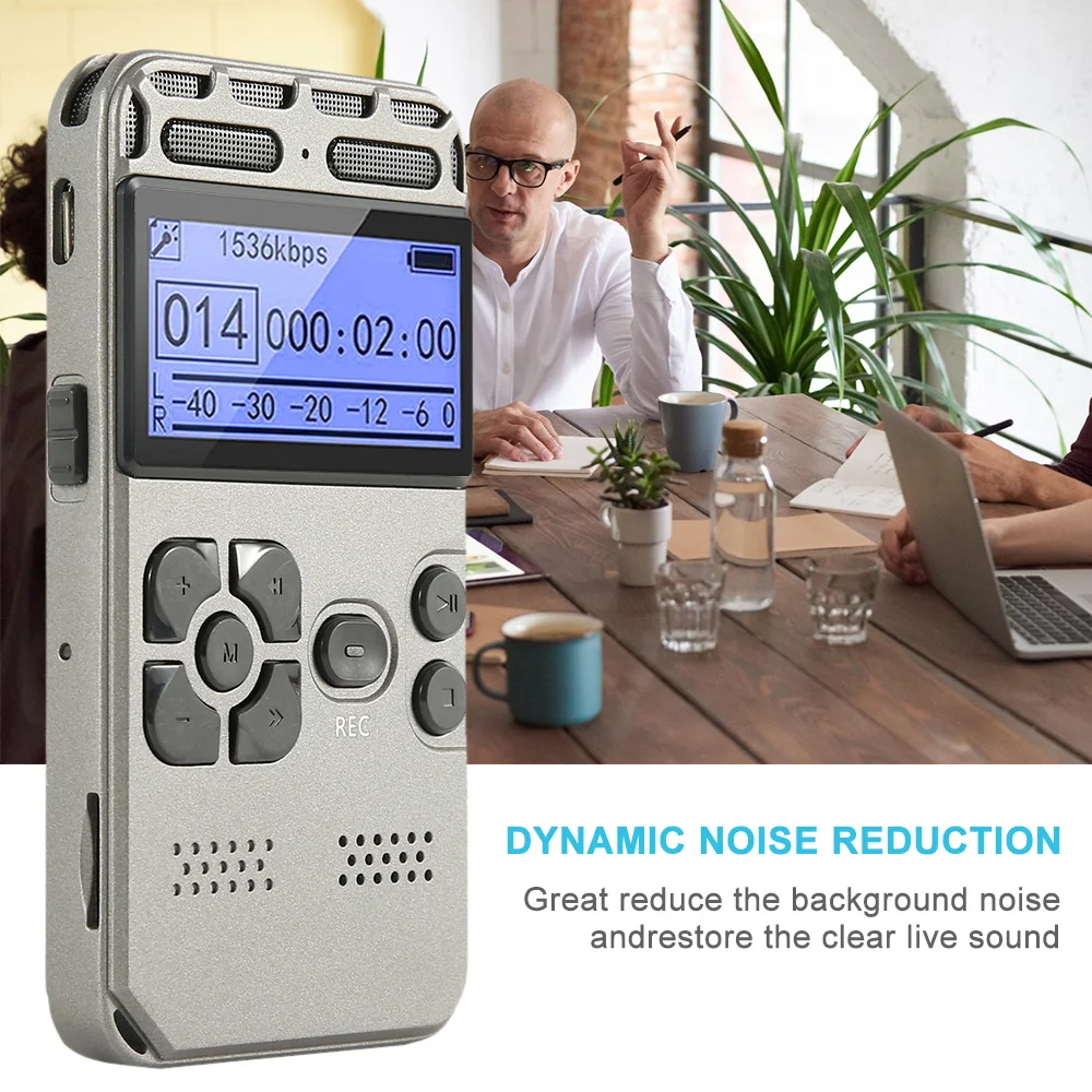 Портативный HD студийный цифровой аудио диктофон WAV mp3 плеер записывающая ручка 50