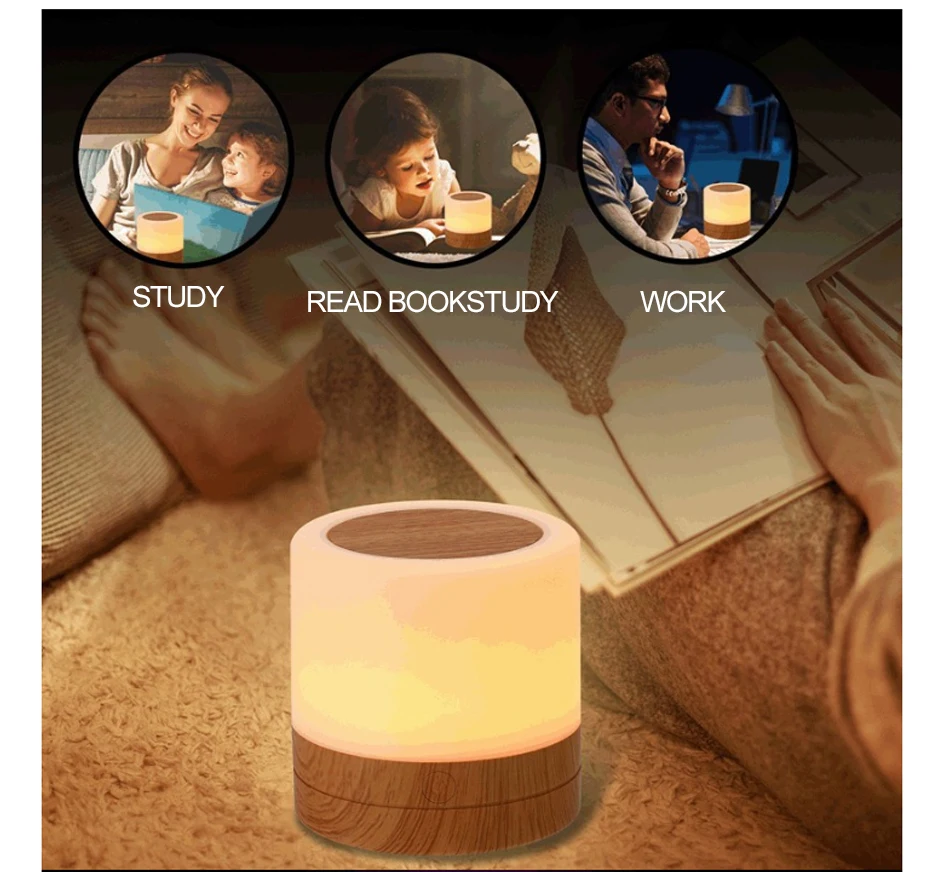 

LED touch remote control night light RGB dimming USB charging colorful atmosphere lamp lighting bedroom decoration gift