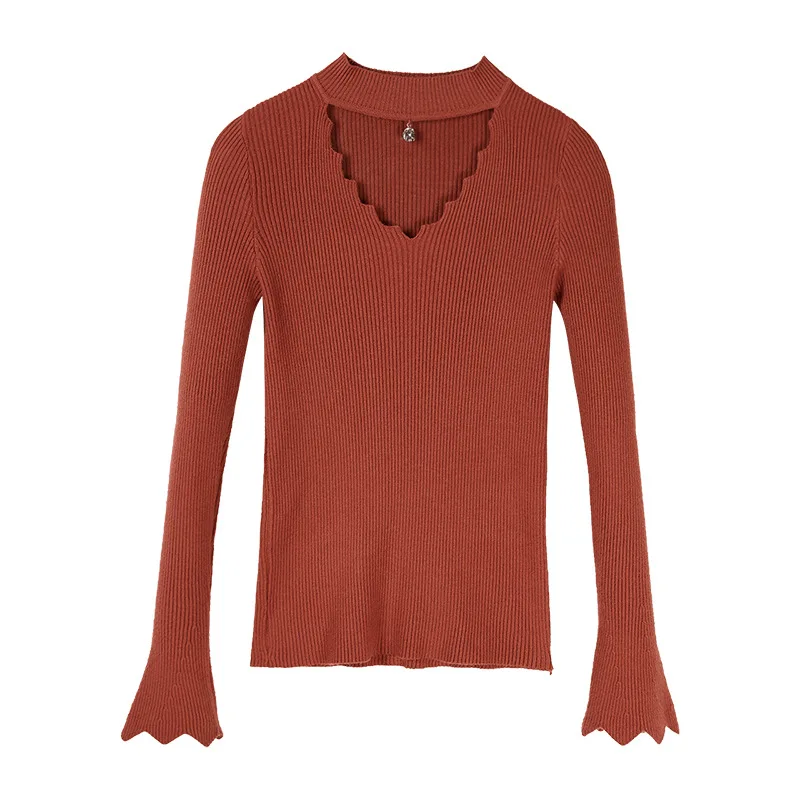 Women's Large Size Knit Sweater 4XL Autumn Winter Women Bottoming Long Sleeve Solid Turtleneck Hollow Out Pullovers Tops | Женская