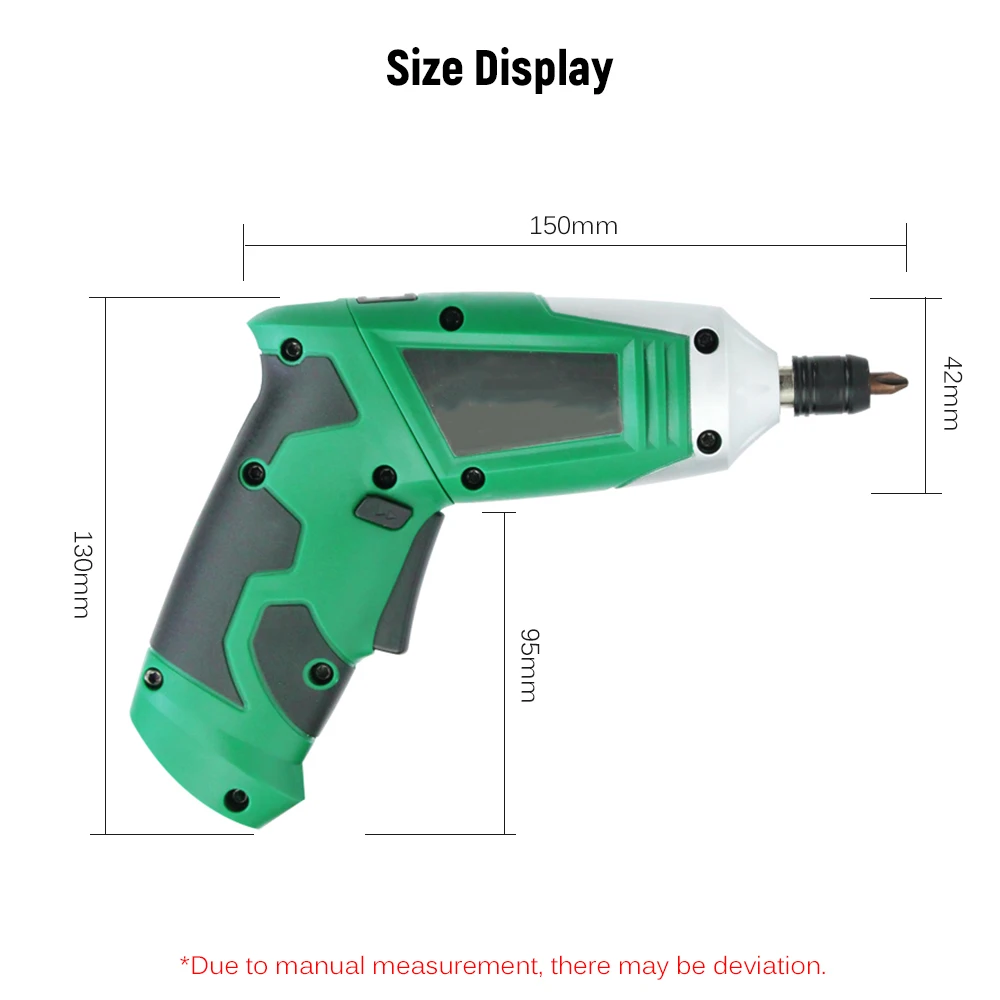 

3.6V Cordless Electric Drill Driver Kit w/ Flexible Shaft 180 Rotating Handle LED Light Rechargeable Drilling Walls Bricks Metal