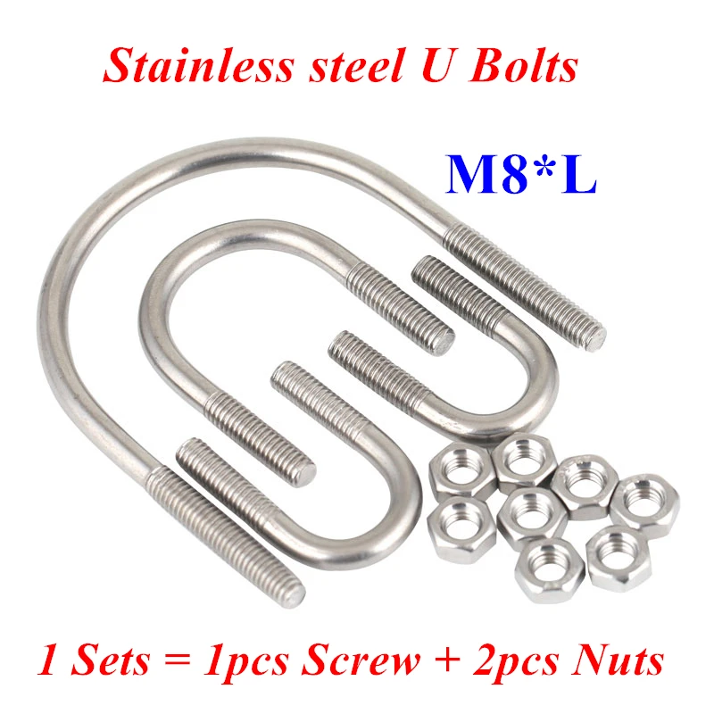 M8 U болты 304 нержавеющая сталь хомут u образная Пряжка болт винты|clamp fittings|clamp 50mmclamp